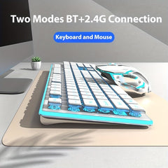 EWEADN BT & 2.4G Wireless Gaming Keyboard and Mouse Combo Rechargable