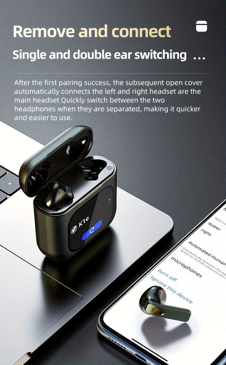 Touch Screen ENC Wireless Earbuds With Screen