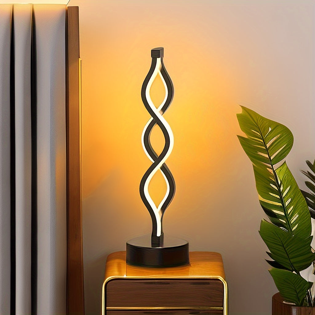 LED Spiral Table Lamp, Charging Capability