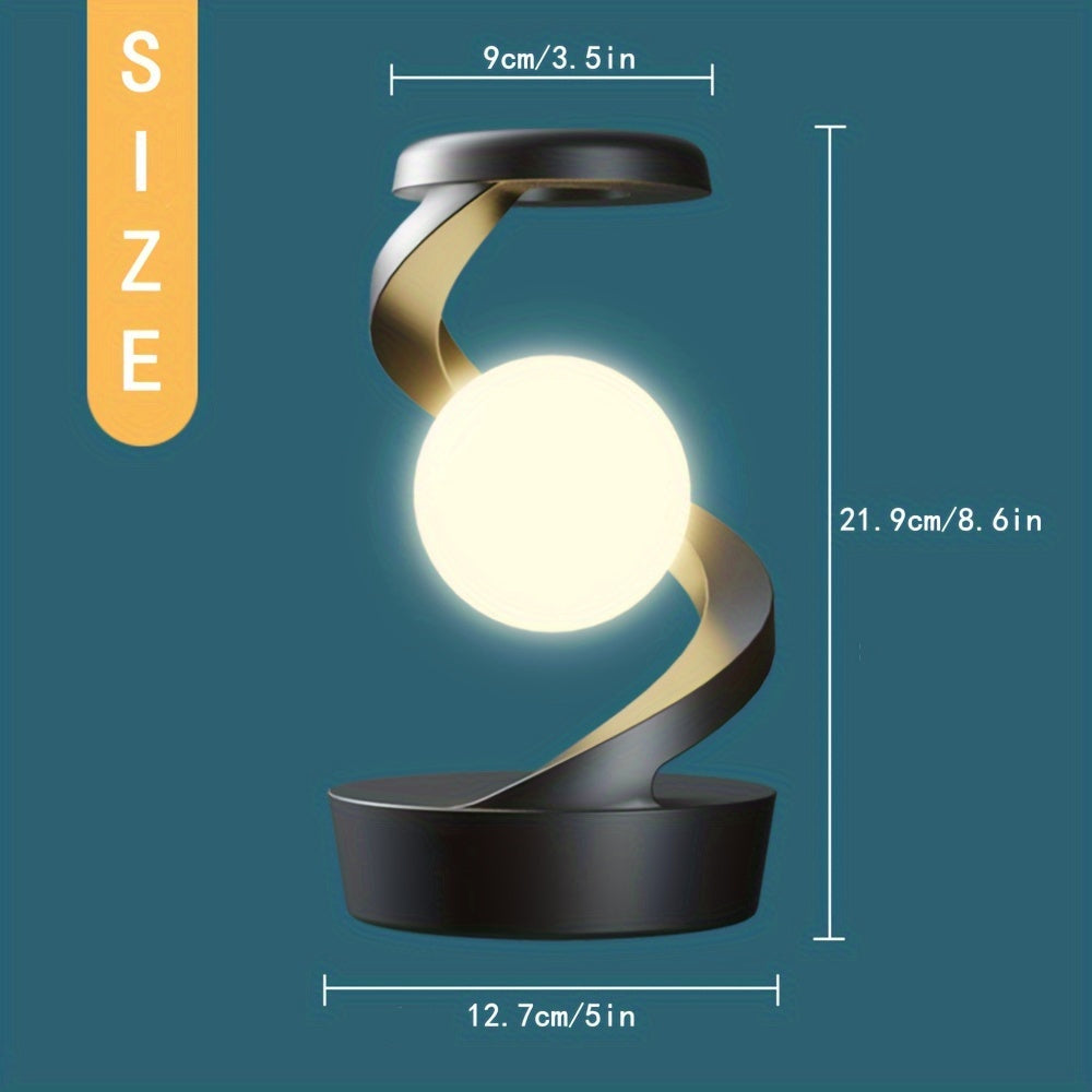 Hand-Wave Controlled LED Desk Lamp with 600mAh Battery, Floating Rotating Light