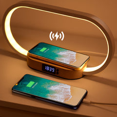 10W multifunctional wireless charging station watch, LED desk light