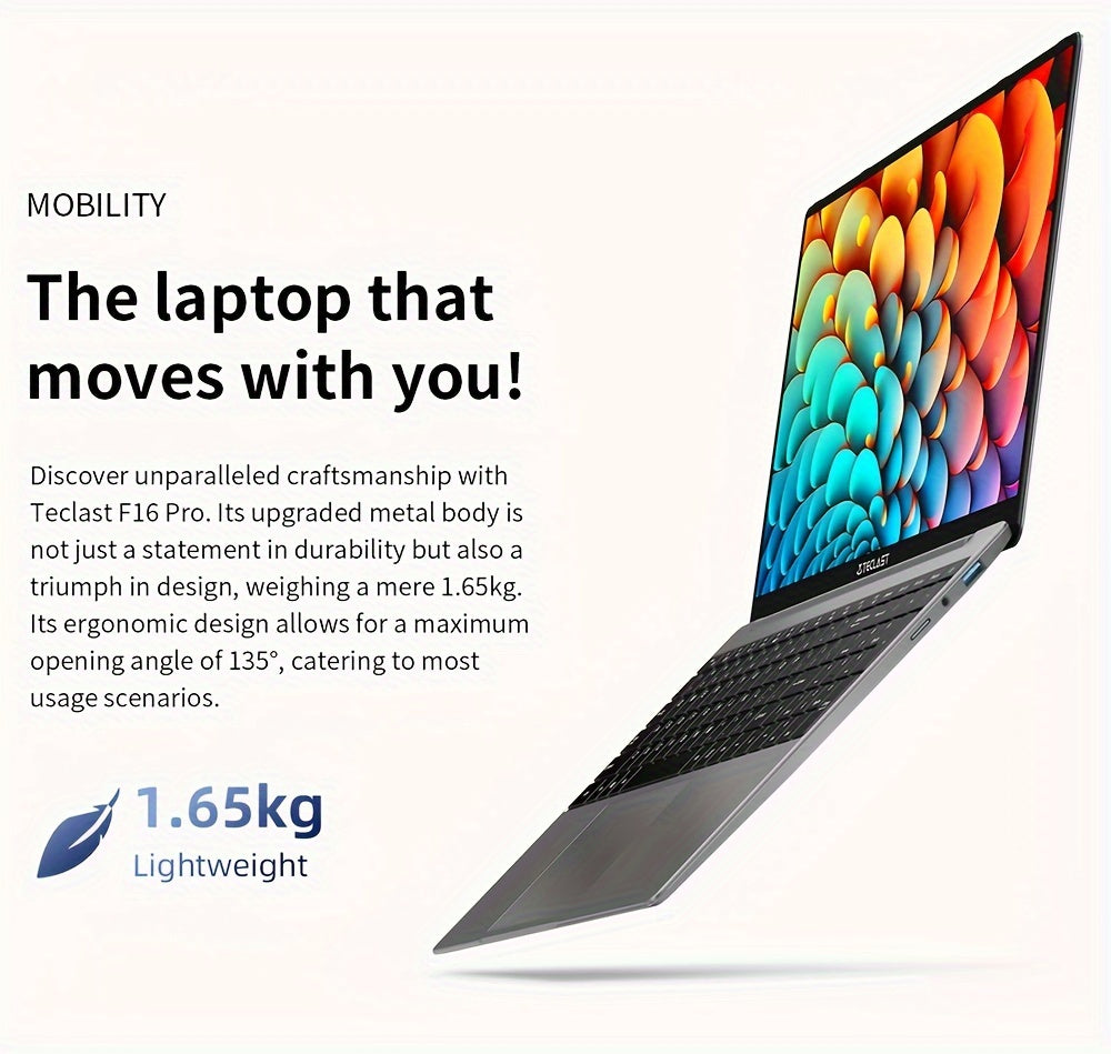 Teclast F16 Pro Laptop 15.6-inch Vast Display, Intel Gen 12th CPU, 12GB LPDDR4 256GB SSD