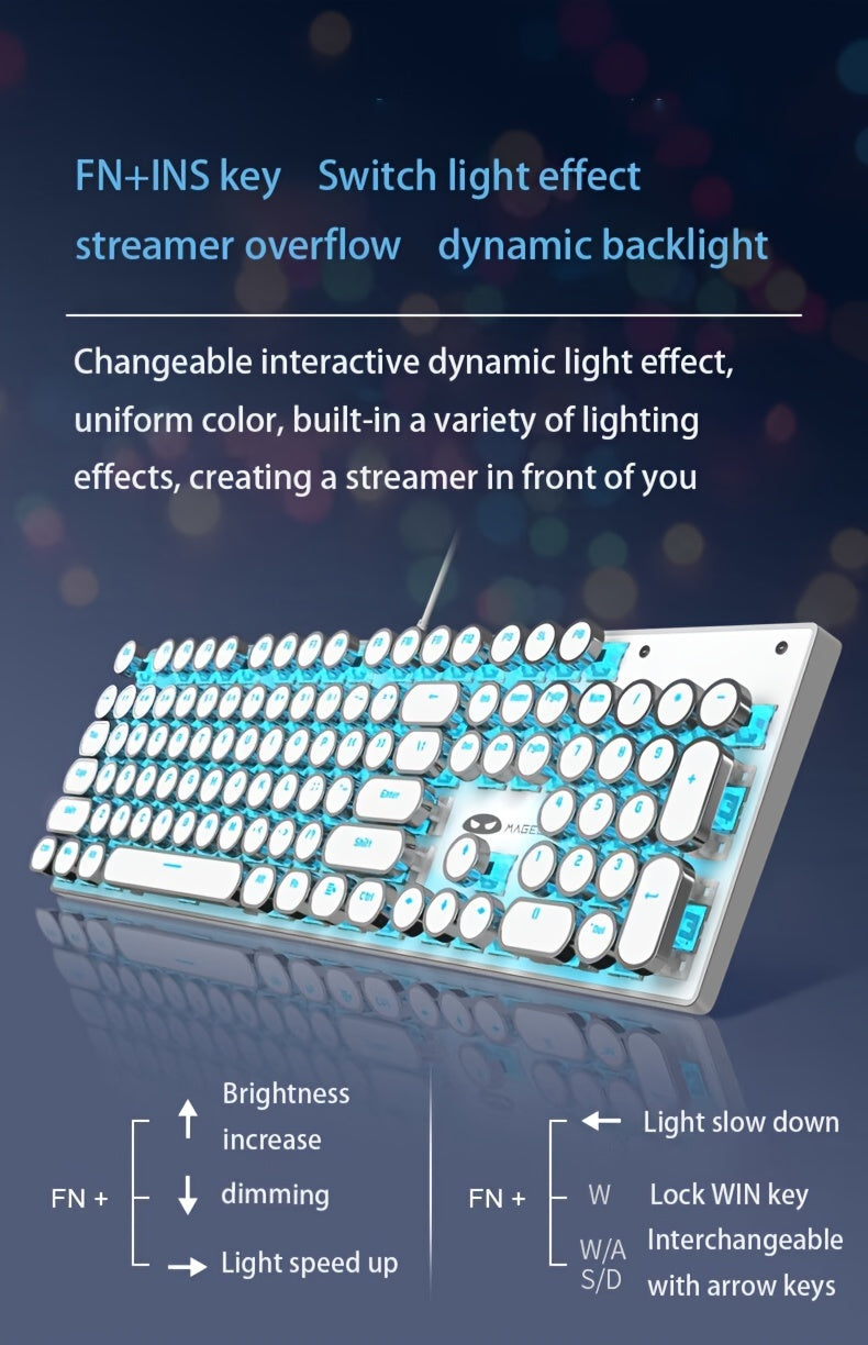 MageGee Typewriter Mechanical Gaming Keyboard