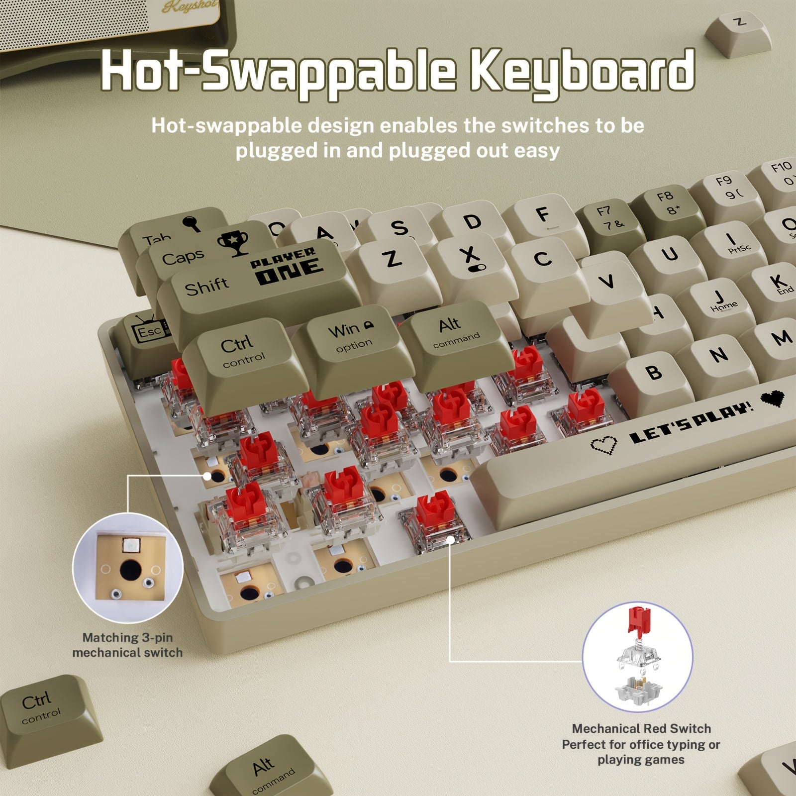 AK680 Mechanical Gaming Keyboard 65%, swappable Switches