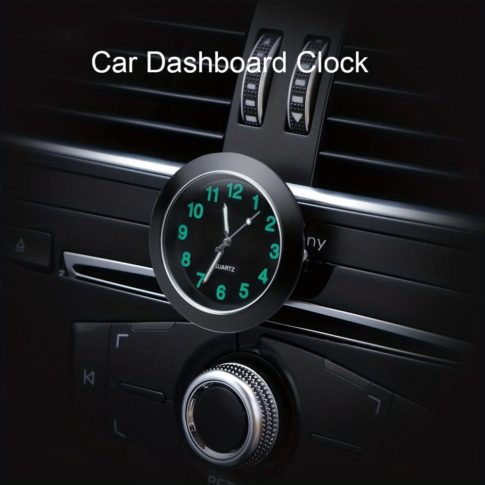 Universal Round Car Clock Stick On Electronic Watch Dashboard Decoration Cars