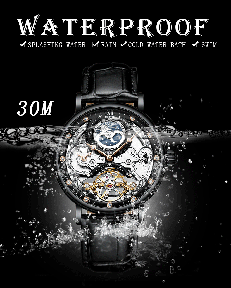 Watch Rose Golden Hollow Tourbillon Automatic Mechanical Watch