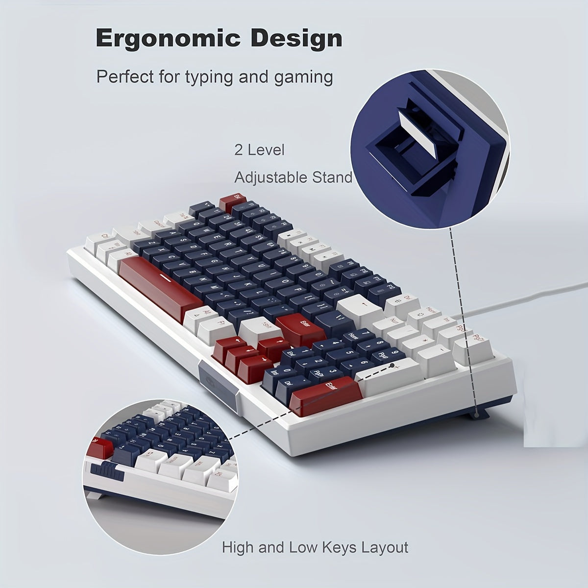 "Customizable" Ergonomic 80% Compact Mechanical Gaming Keyboard