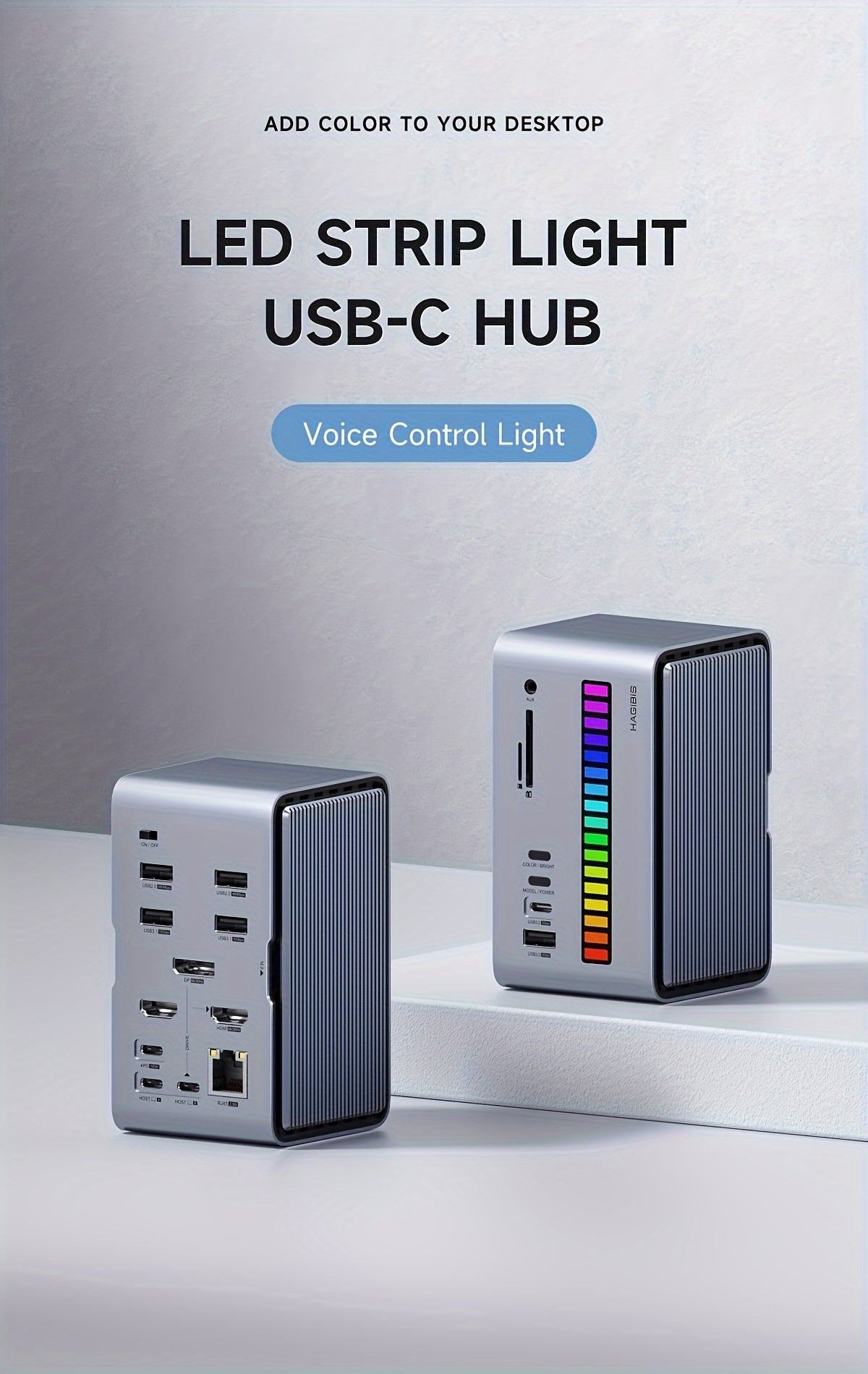 HAGiBiS 8K LED USB-C Hub