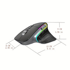 JOMAA 2.4GHz+BT Wireless Mouse Silent Backlight RGB Gaming Mouse