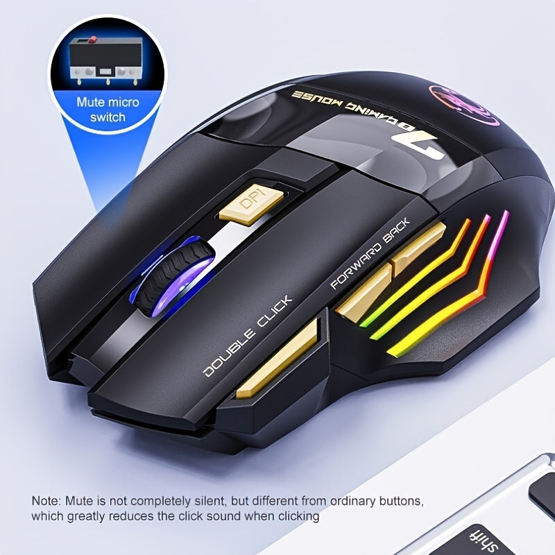 Wireless Gaming Mouse 3200DPI Rechargeable Silent Mouse