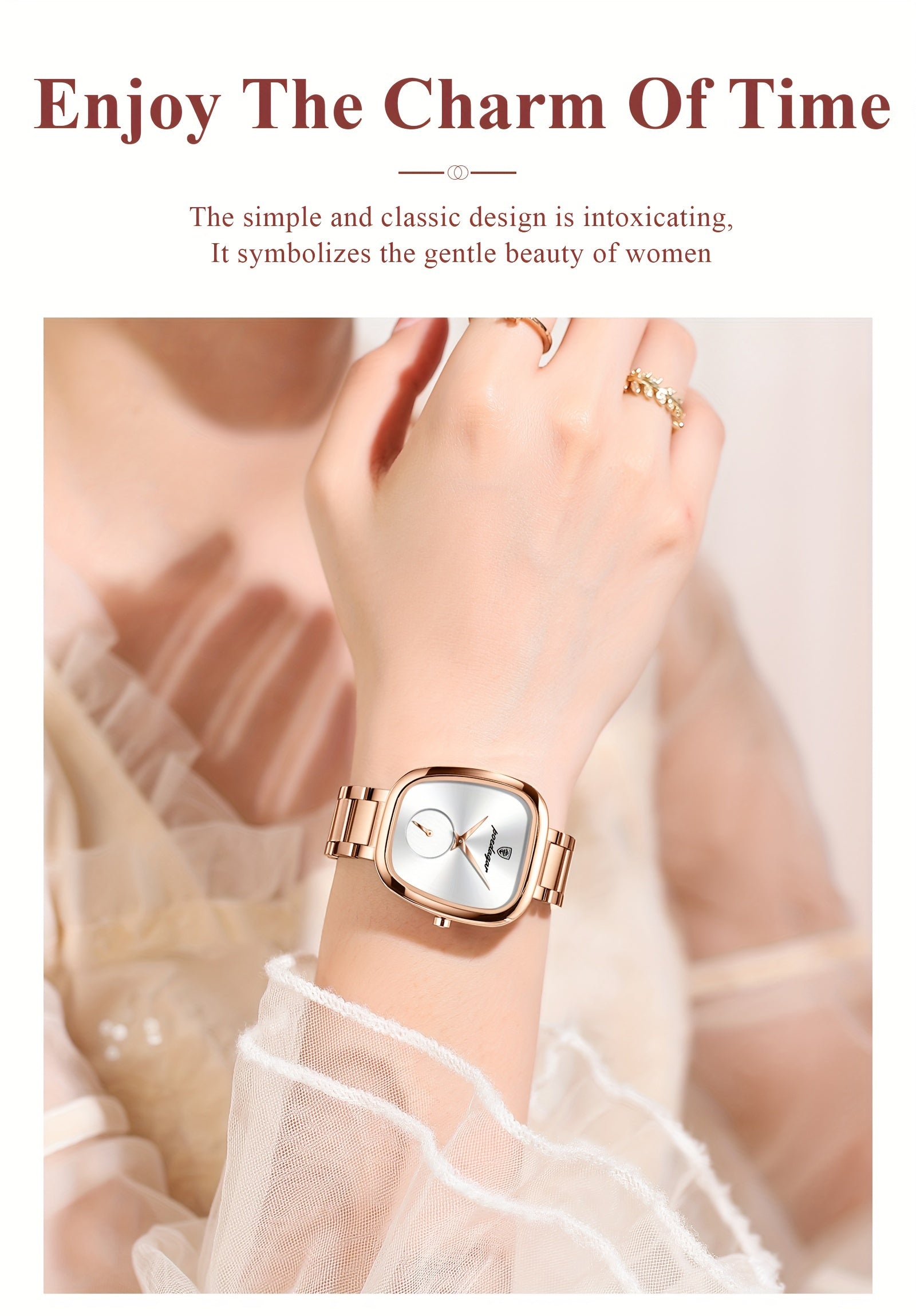 Casual Square Quartz Wrist Watch for Women