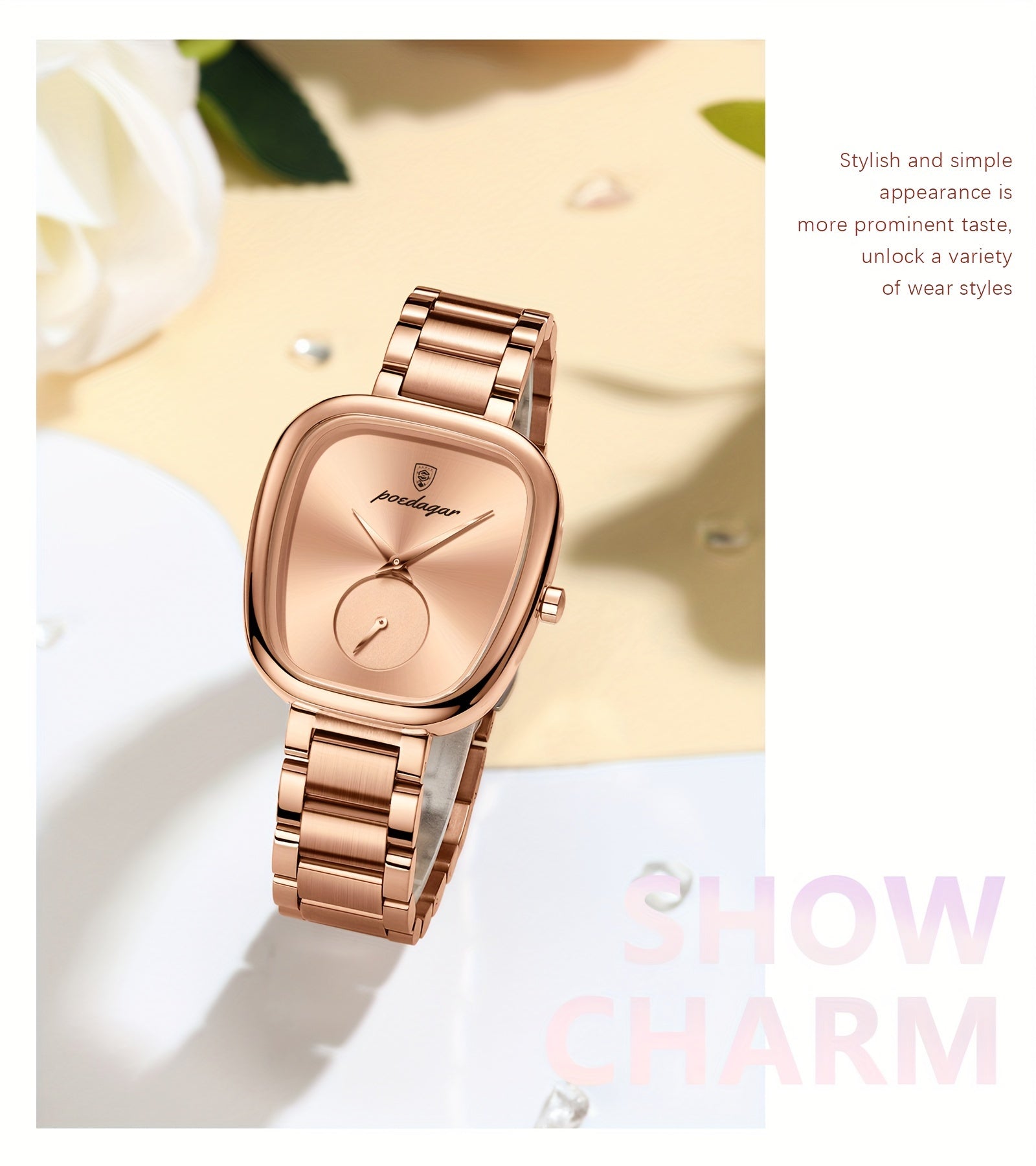 Casual Square Quartz Wrist Watch for Women