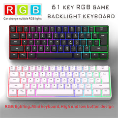 RGB Game USB Luminous Keyboard, Mini 60% Keyboard