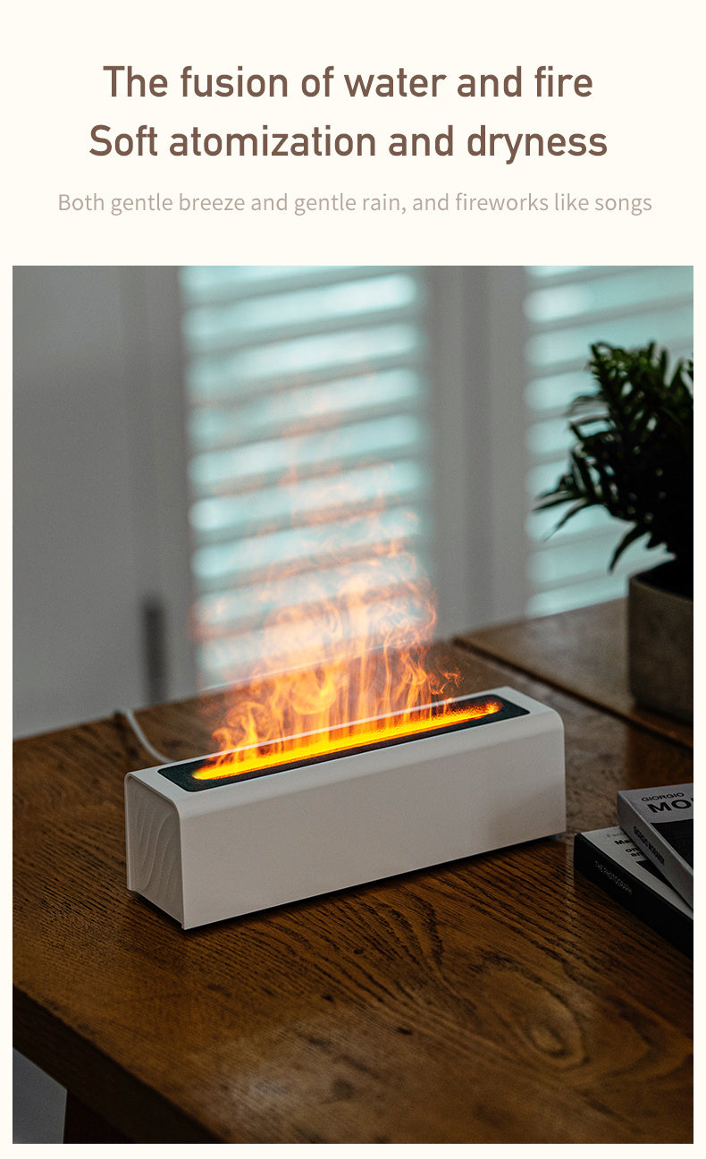 Mini Air Humidifier - Cool Mist Aroma Diffuser with Colorful Flame Effect