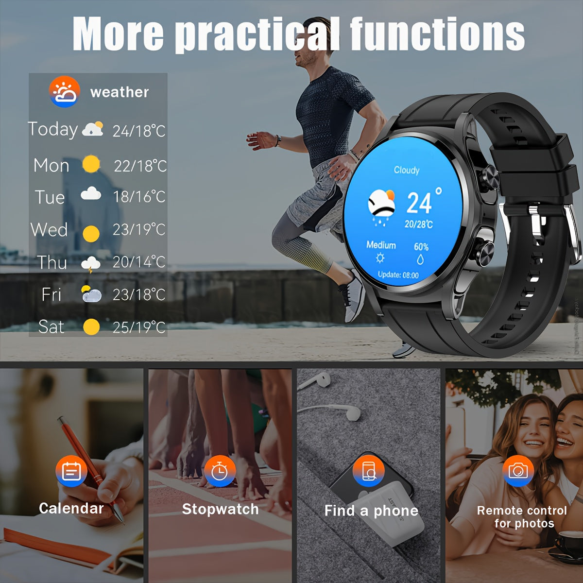 2023 New Men's Smartwatch 2-in-1 TWS Wireless Headset Call Music Multi-dial Sports Fitness NFC Smartwatch For Women