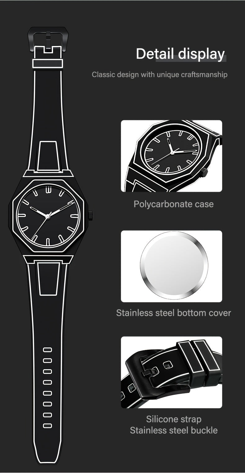 Funky Men's Quartz Watch with Sketch Design - Non-Waterproof