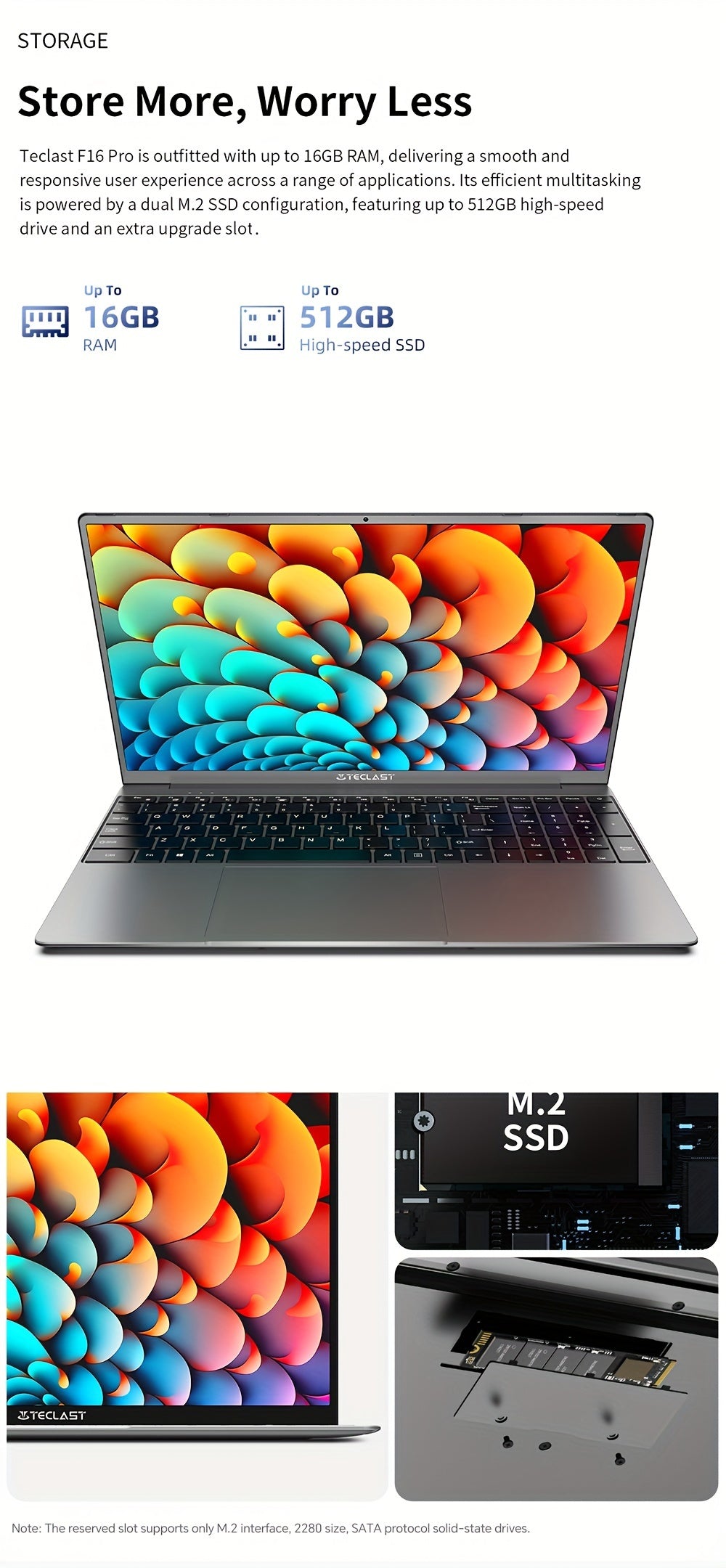 Teclast F16 Pro Laptop 15.6-inch Vast Display, Intel Gen 12th CPU, 12GB LPDDR4 256GB SSD