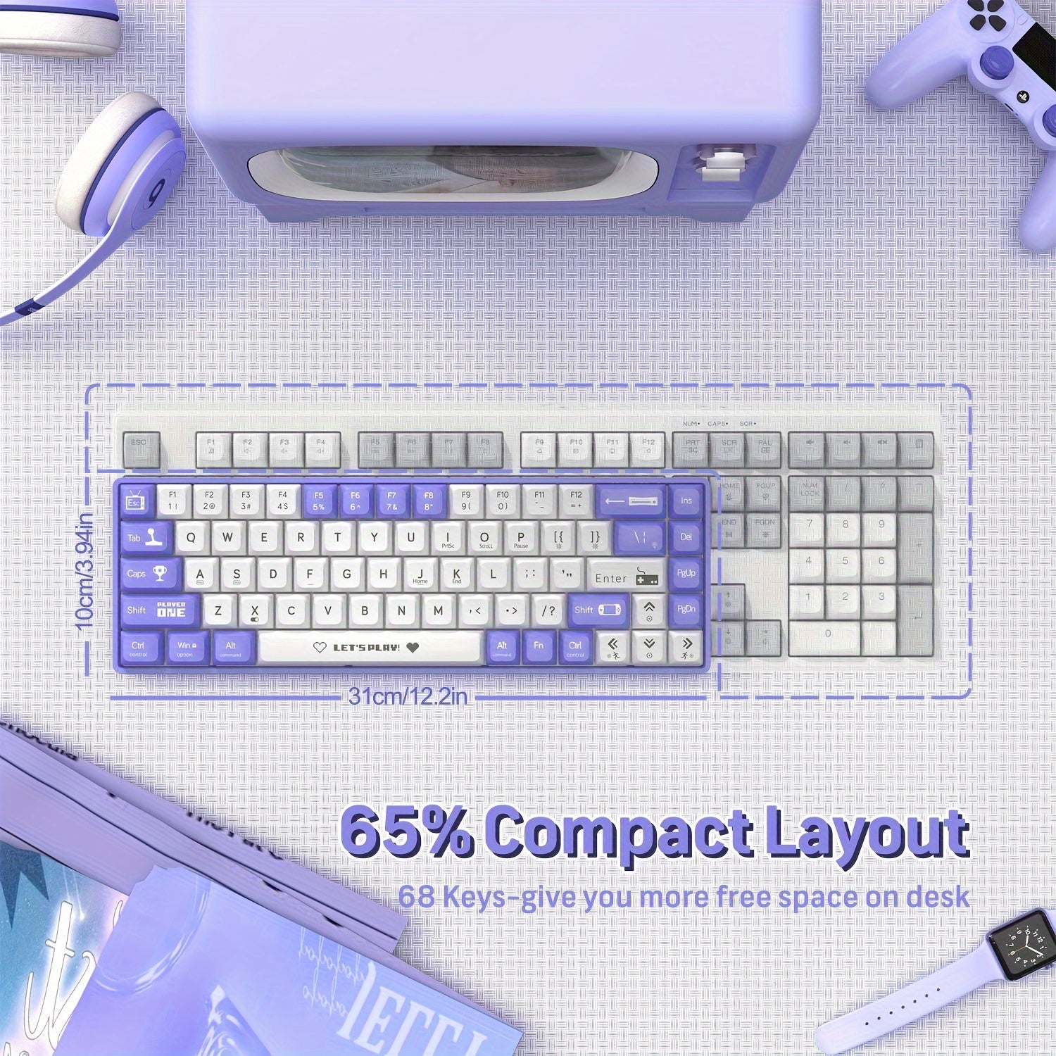 AK680 Mechanical Gaming Keyboard 65%, swappable Switches