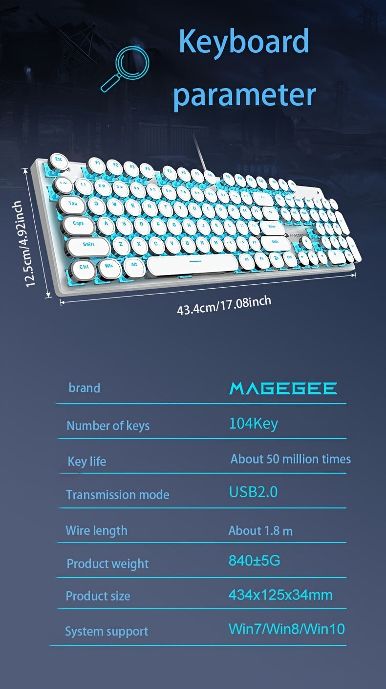 MageGee Typewriter Mechanical Gaming Keyboard