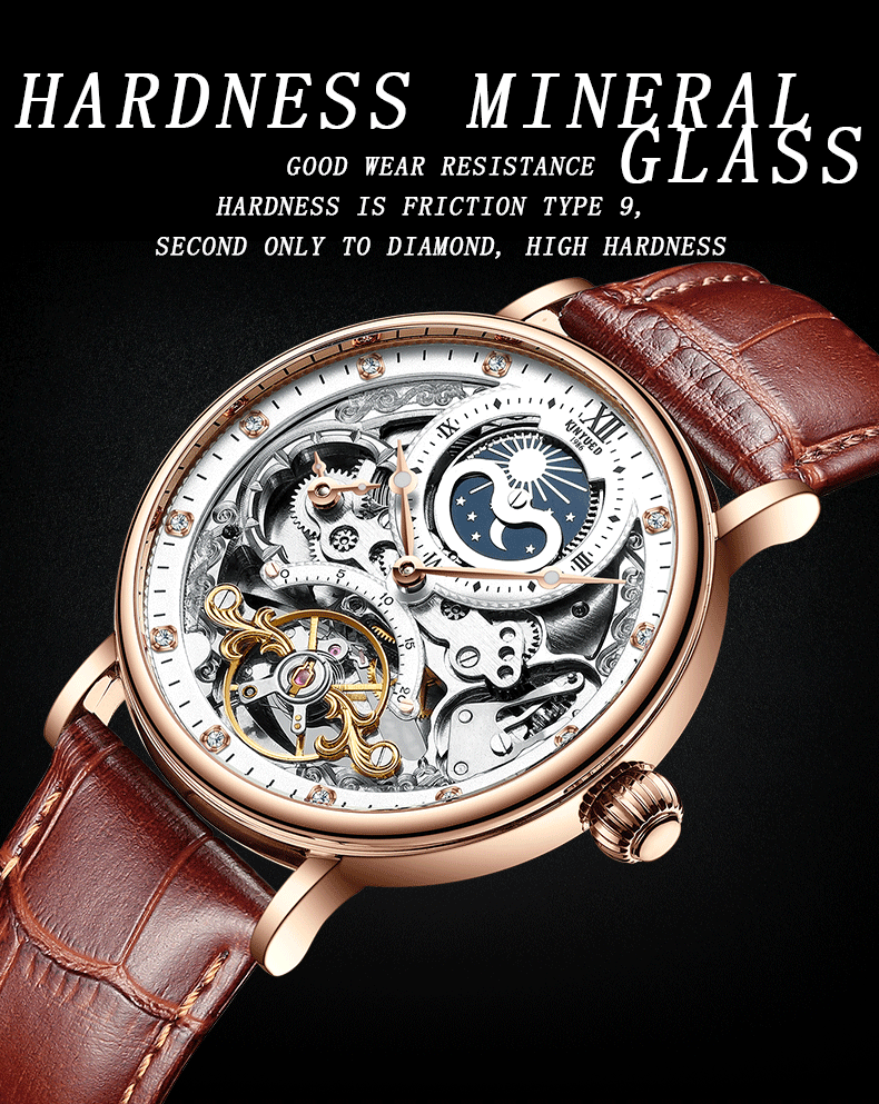 Watch Rose Golden Hollow Tourbillon Automatic Mechanical Watch