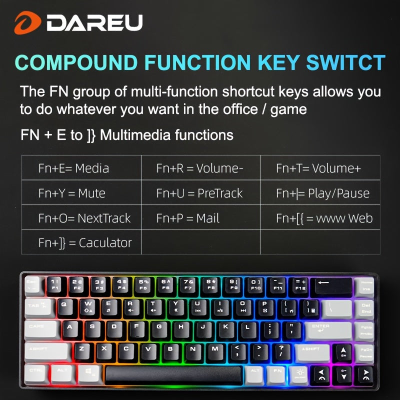 Dareu Mini 60% 68 Compact RGB Wireless Gaming