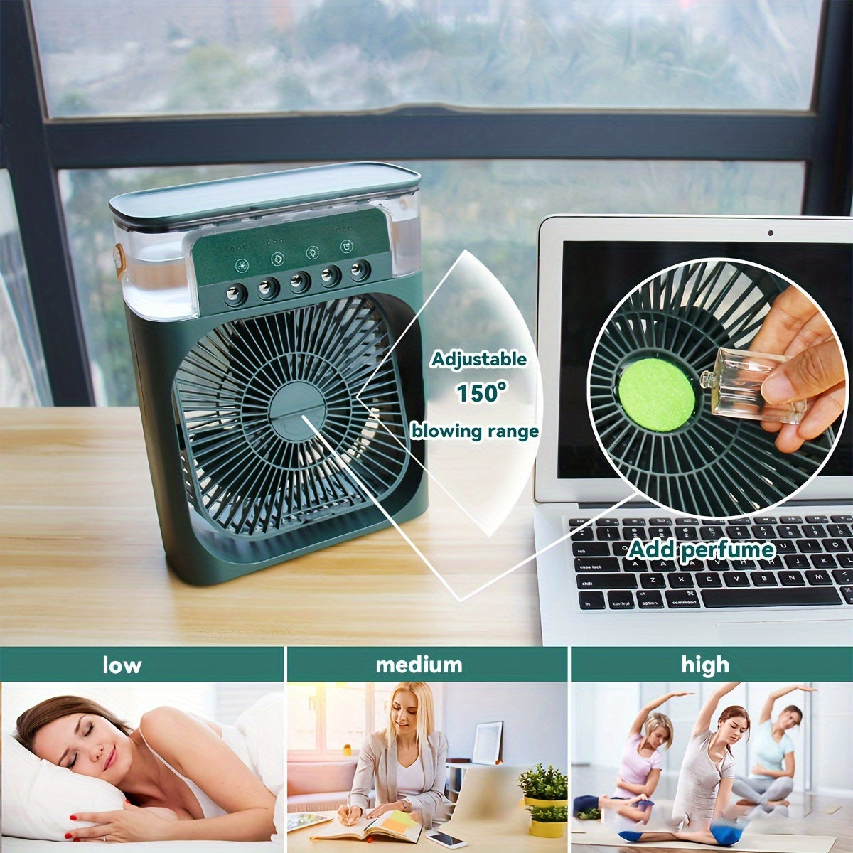 600Ml Usb Mini Fan With Five-Hole Humidification