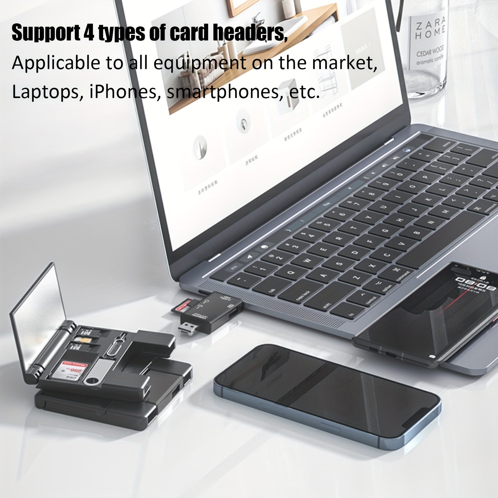 Multifunctional OTG 7 In 1 Micro SD Card Reader