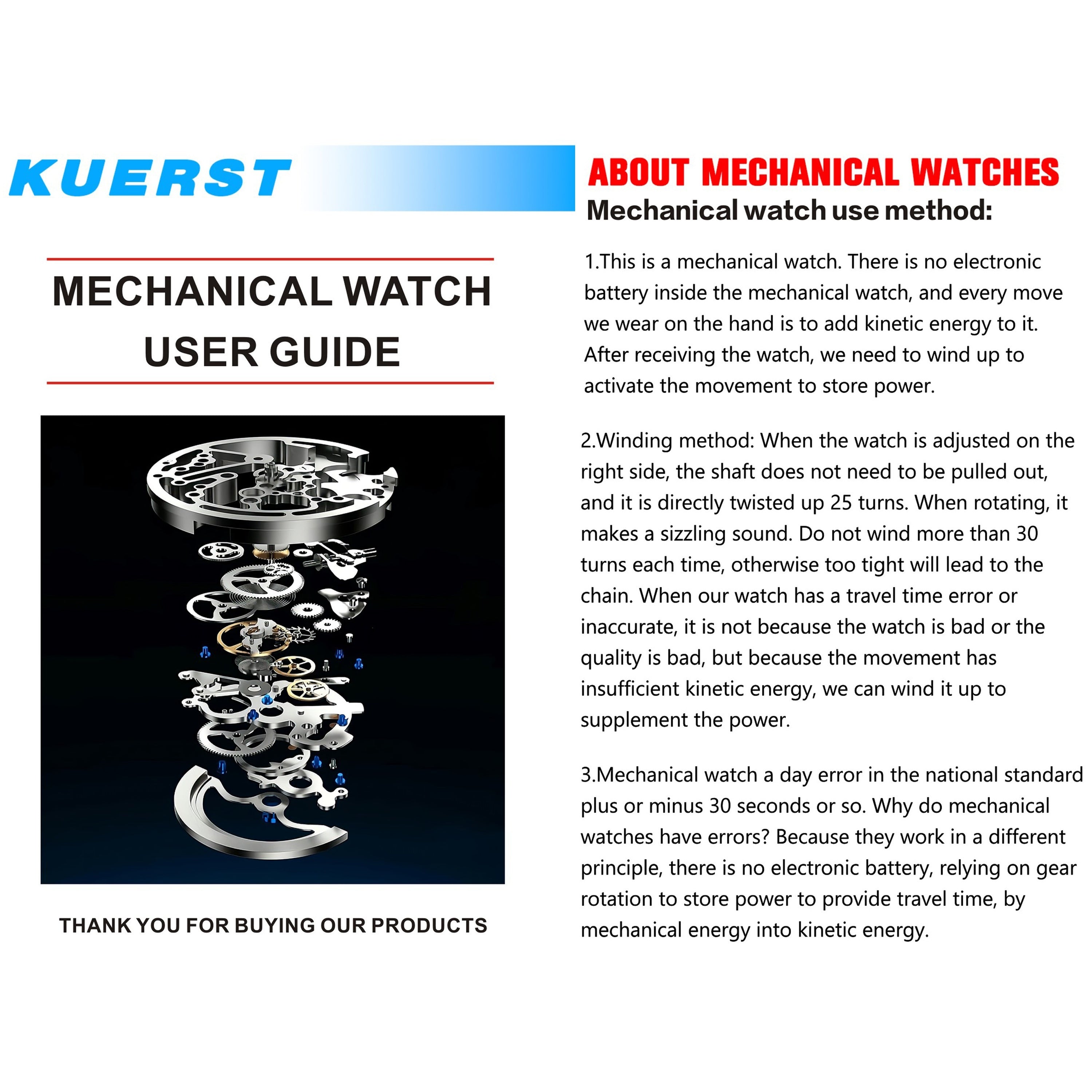 KUERST Belt Automatic Mechanical Watch