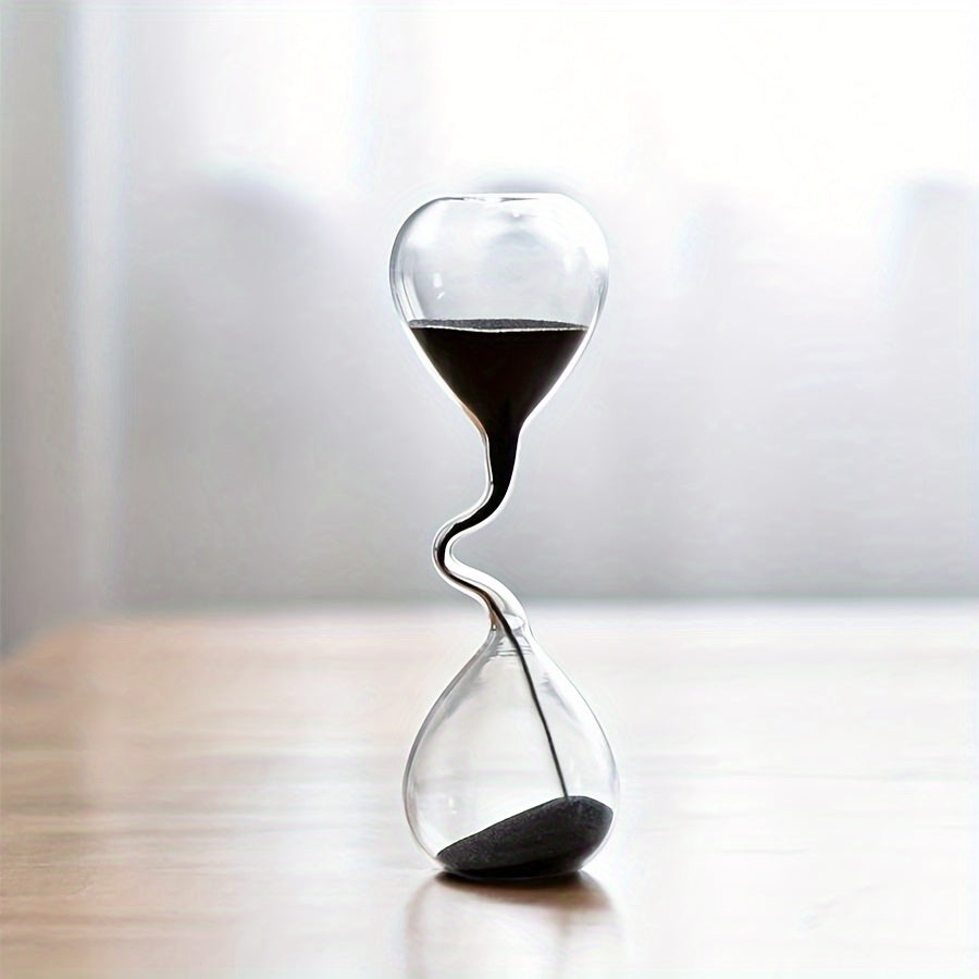 Creative Hourglass Sculpture – Black Sand Glass Hourglass Timepiece