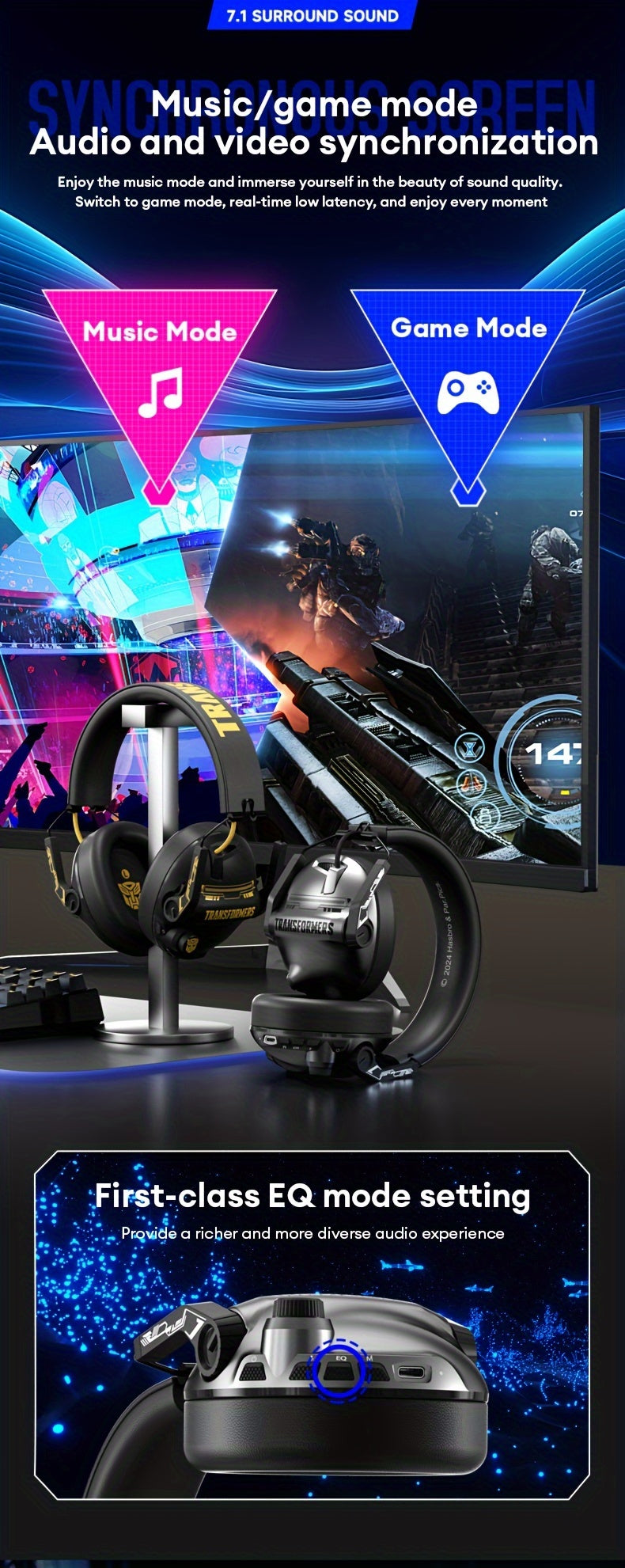 Transformers Wireless Gaming Headset Surrounded Sound