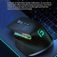 JOMAA 2.4GHz+BT Wireless Mouse Silent Backlight RGB Gaming Mouse