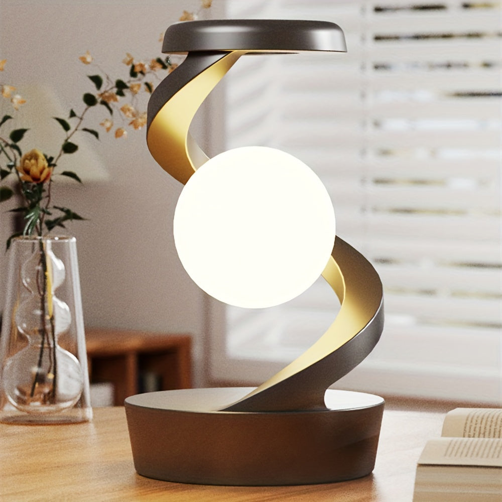 Hand-Wave Controlled LED Desk Lamp with 600mAh Battery, Floating Rotating Light