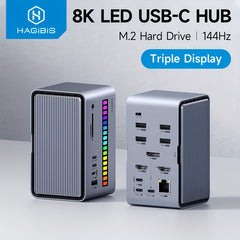 HAGiBiS 8K LED USB-C Hub