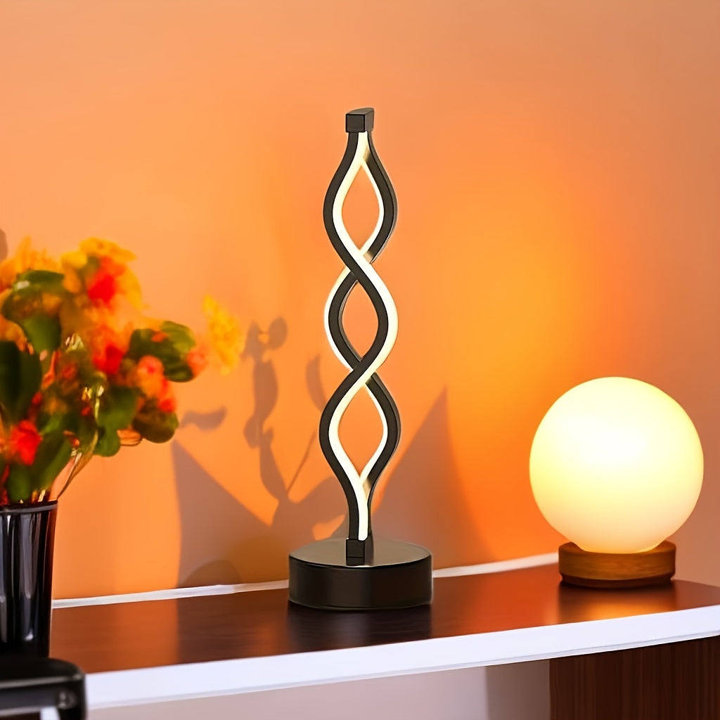 LED Spiral Table Lamp, Charging Capability