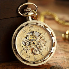 Retro Hollow Mechanical Pocket Watch, Waterproof Semi-automatic