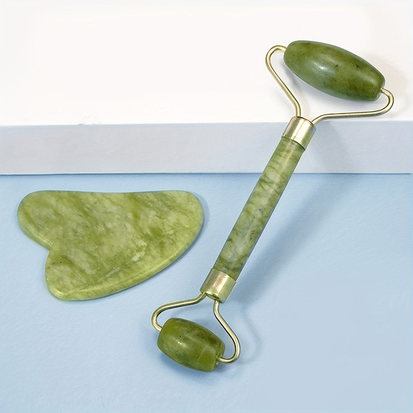 Jade Gua + Sha Scraping Massage Roller Set