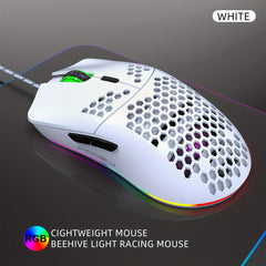 HXSJ-RGB Keyboard And Cellular Gaming Mouse, Compact 68-key Mini Wired Keyboard RGB Backlit