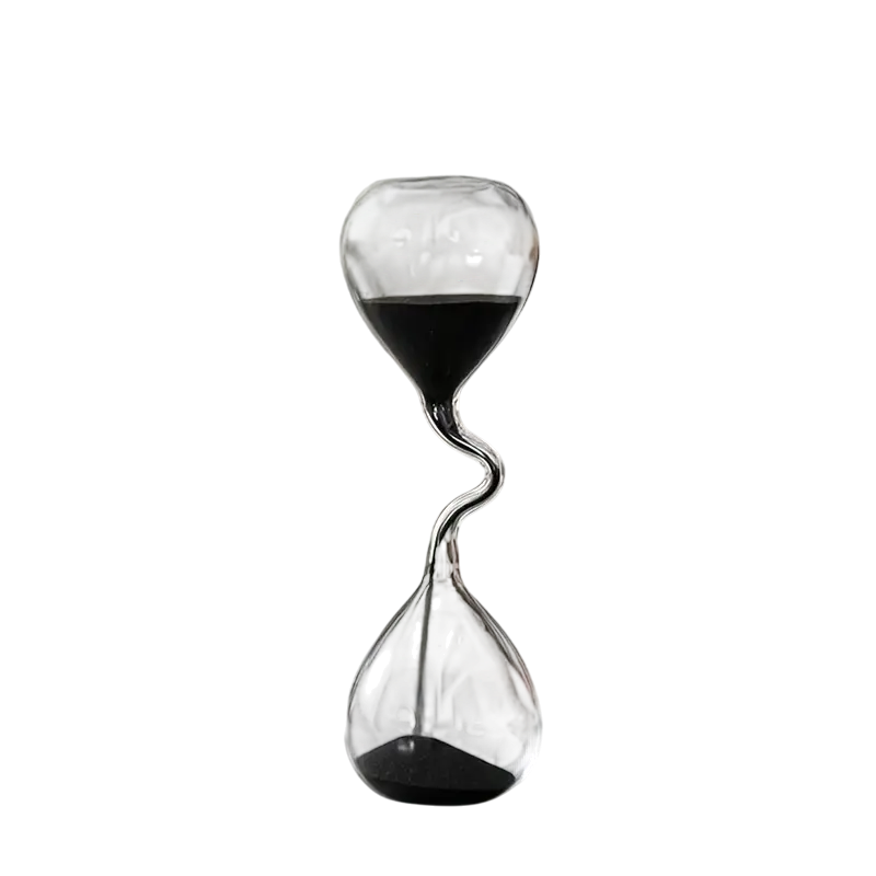 Creative Hourglass Sculpture – Black Sand Glass Hourglass Timepiece