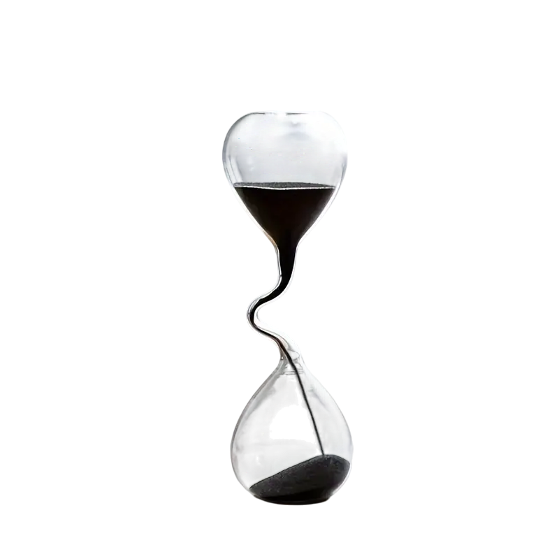 Creative Hourglass Sculpture – Black Sand Glass Hourglass Timepiece