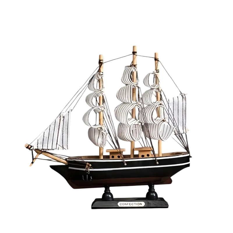 Rustic Wooden Sailboat Model Nautical Home Decor