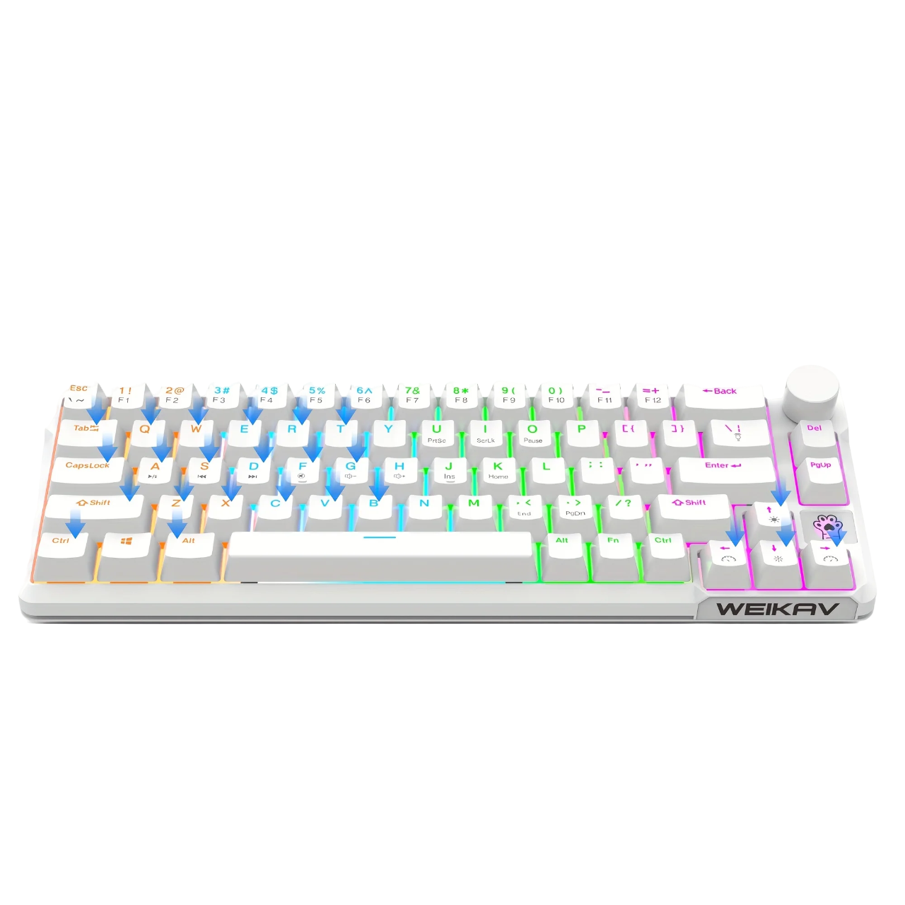 65-key USB Wired, Gaming Mini Keyboard, RGB Lighting