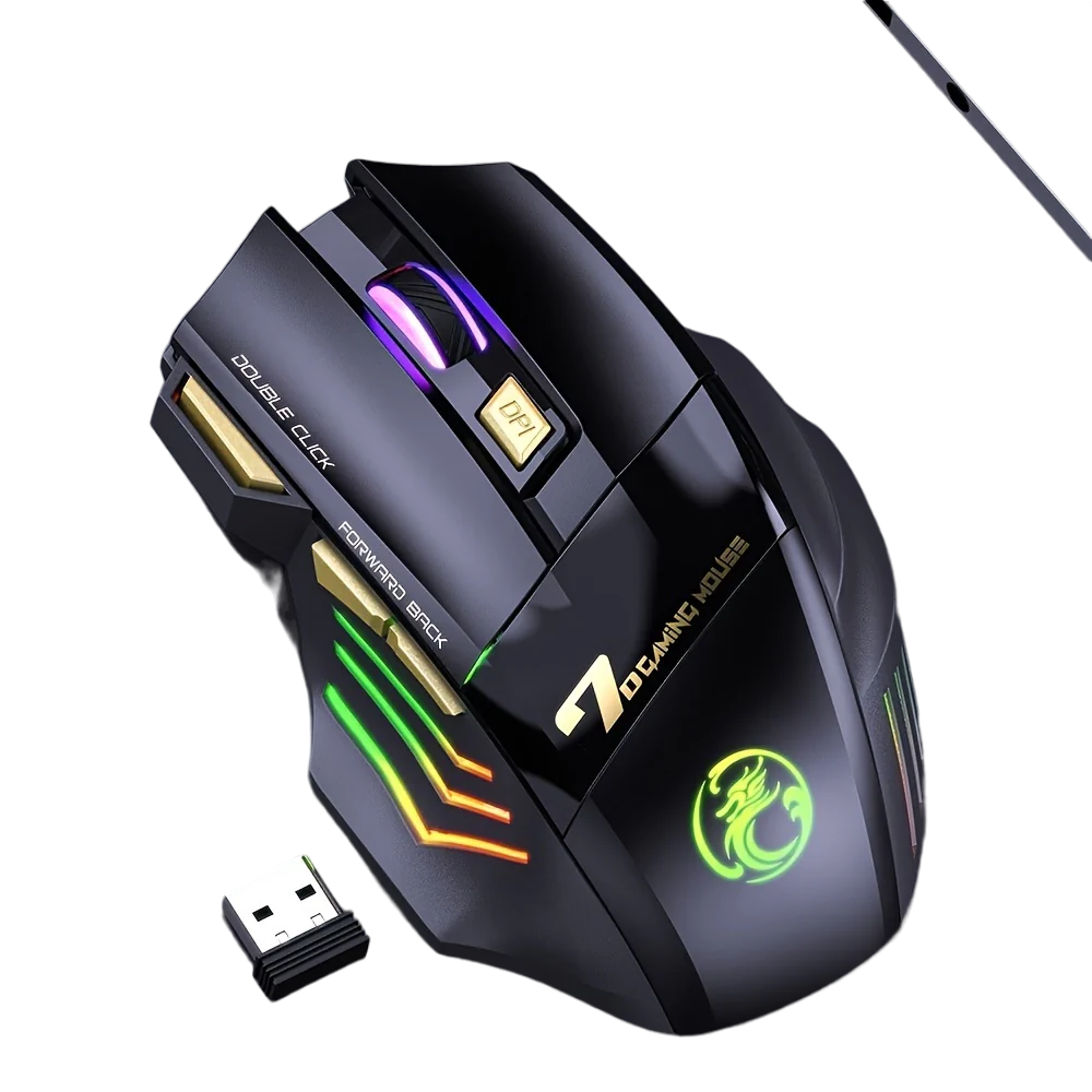 Wireless Gaming Mouse 3200DPI Rechargeable Silent Mouse