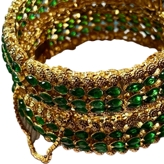 Enchanting Green Gemstone Bangle